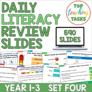 Daily Literacy Review Slides – Year 1-3 (Set four)