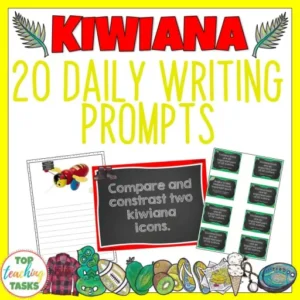 Kiwiana Writing Prompts PowerPoint Journal and Worksheet