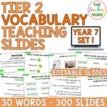 Tier 2 Vocabulary Explicit Teaching Slides Year 7 Set One a