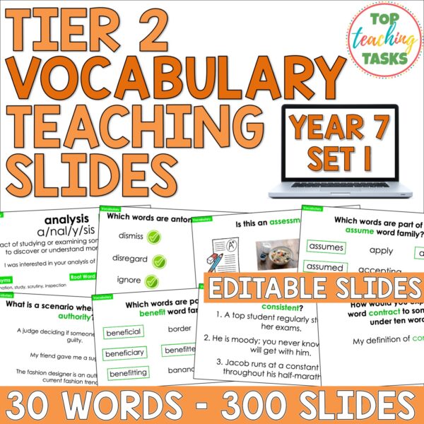 Tier 2 Vocabulary Explicit Teaching Slides Year 7 Set One a