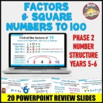 Cover PowerP Factors and square numbers NS Yrs4-6