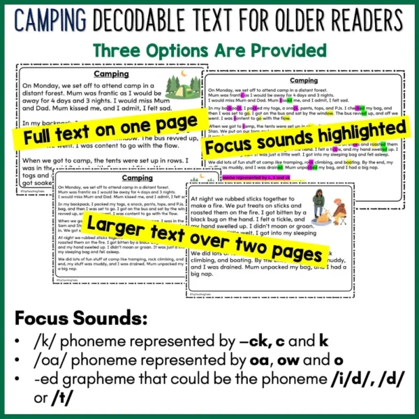 Decodable Reader - Camping a Decodable Reader - Camping a