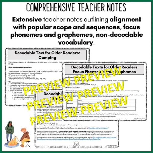 Decodable Reader - Camping c Decodable Reader - Camping c