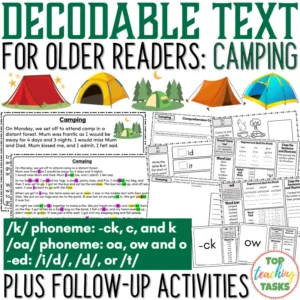 Decodable Text for Older Readers: Camping