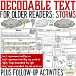Storms Decodable Text and Activities for Older Readers