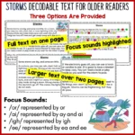 Storms Decodable Text and Activities for Older Readers a