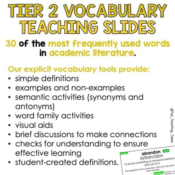 Tier 2 Vocabulary Explicit Teaching Slides Year 4 Set One a Tier 2 Vocabulary Explicit Teaching Slides Year 4 Set One a