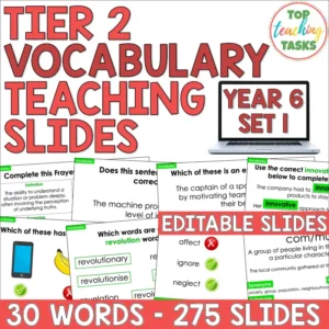Tier 2 Vocabulary Explicit Teaching Slides and Make Your Own Editable Slides Y6