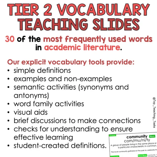Tier 2 Vocabulary Explicit Teaching Slides Year 6 Set One a Tier 2 Vocabulary Explicit Teaching Slides Year 6 Set One a