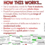 Tier 2 Vocabulary Explicit Teaching Slides Year 6 Set One b