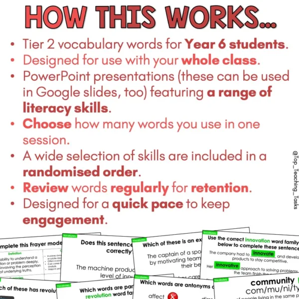 Tier 2 Vocabulary Explicit Teaching Slides Year 6 Set One b Tier 2 Vocabulary Explicit Teaching Slides Year 6 Set One b