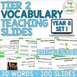 Tier 2 Vocabulary Explicit Teaching Slides Year 8 Set One