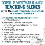Tier 2 Vocabulary Explicit Teaching Slides Year 8 Set One a