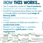 Tier 2 Vocabulary Explicit Teaching Slides Year 8 Set One b