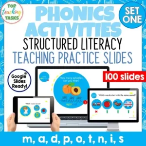 Phonics and Structured Literacy Teaching Slides Set One: 9 Focus Sounds