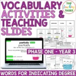 Vocabulary Explicit Teaching Slides Year 3 Wods for Degree a