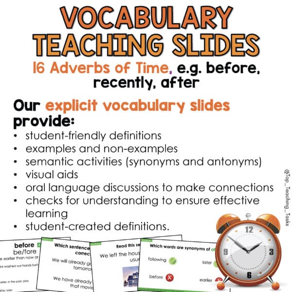 Vocabulary Explicit Teaching Slides and Activities First Six Months Adverbs of Time_Page_1 Vocabulary Explicit Teaching Slides and Activities First Six Months Adverbs of Time_Page_1