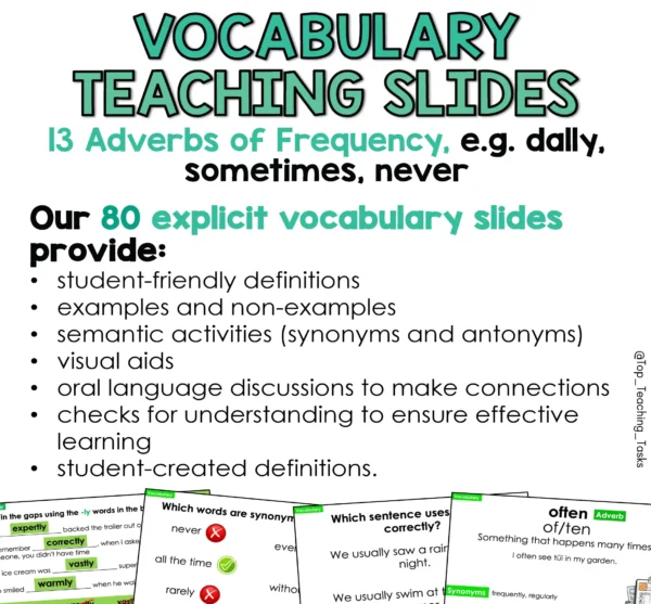 Vocabulary Explicit Teaching Slides and Activities Year 2 Adverbs of Frequency a Vocabulary Explicit Teaching Slides and Activities Year 2 Adverbs of Frequency a