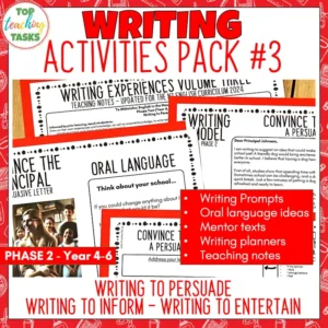 Writing Activities: Narrative, Informative and Persuasive Writing Volume 3