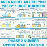 Area Model 2&3 digit by 1 digit Multiplying Numbers C