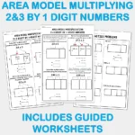 Area Model 2&3 digit by 1 digit Multiplying Numbers D