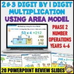 Cover Area Model 2&3 digit by 1 digit Multiplying Numbers NO Phase 2 Yrs4-7