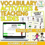 Vocabulary Explicit Teaching Slides and Activities Adverbs of Manner a