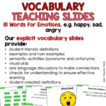 Vocabulary Explicit Teaching Slides and Activities Emotions a