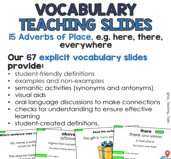 Vocabulary Explicit Teaching Slides and Activities Year 2 Adverbs of Place_Page_1 Vocabulary Explicit Teaching Slides and Activities Year 2 Adverbs of Place_Page_1