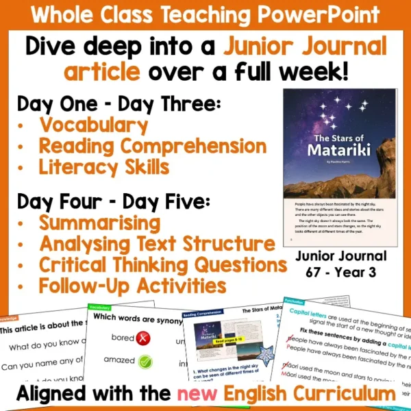 Whole Class Junior Journal Resource Year 3 - The Stars of Matariki a Whole Class Junior Journal Resource Year 3 - The Stars of Matariki a