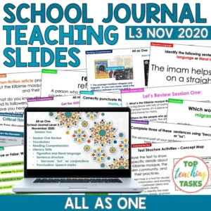 Whole Class School Journal Resource Year 5 & 6 - All as One SJ L3 November 2020