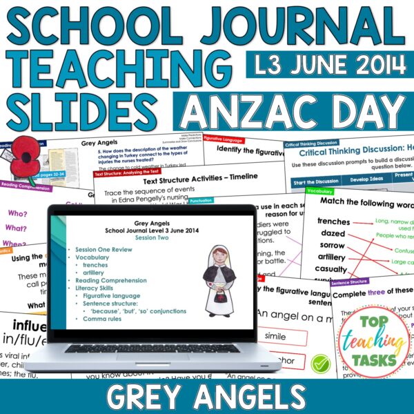 Anzac Day Whole Class School Journal Resource Year 5 & 6 - Grey Angels SJ L3 2014 Anzac Day Whole Class School Journal Resource Year 5 & 6 - Grey Angels SJ L3 2014
