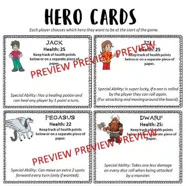 Addition and subtraction monster board game B Addition and subtraction monster board game B