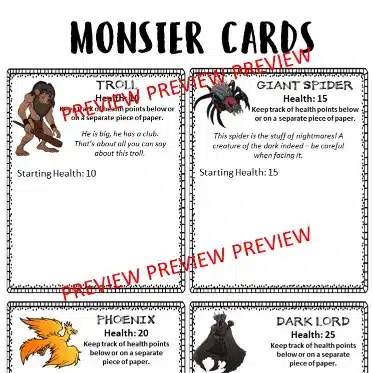 Addition and subtraction monster board game E Addition and subtraction monster board game E
