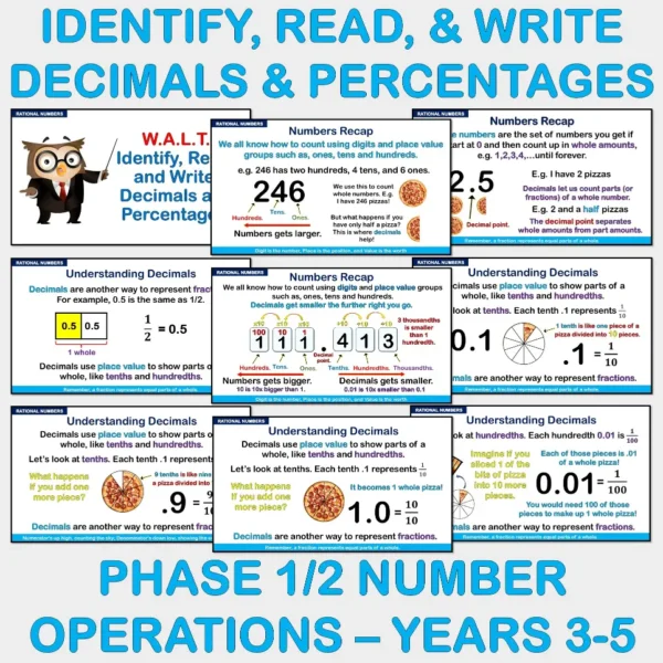 Identify Read & Write Decimals and Percentages RN Phase 2 Yrs3-5 B Identify Read & Write Decimals and Percentages RN Phase 2 Yrs3-5 B