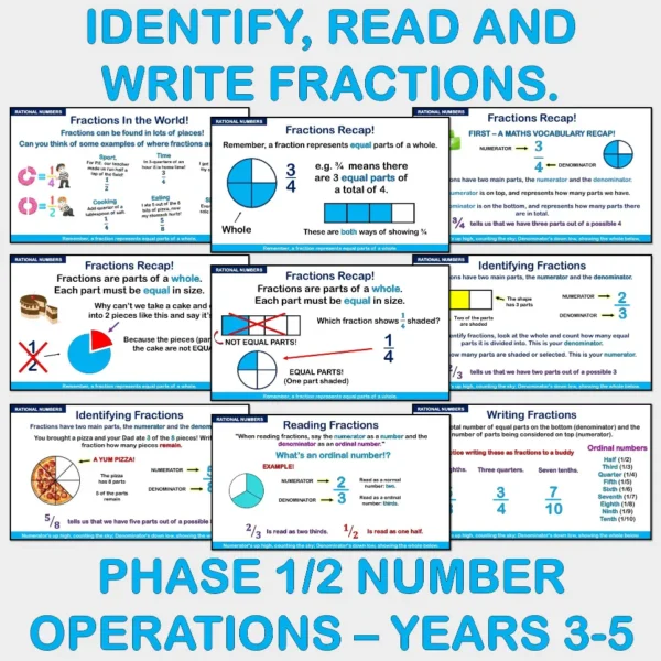 Identify Read & Write Fractions RN Phase 2 Yrs3-5 B Identify Read & Write Fractions RN Phase 2 Yrs3-5 B