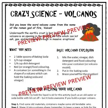 Volcano Experiment A Volcano Experiment A