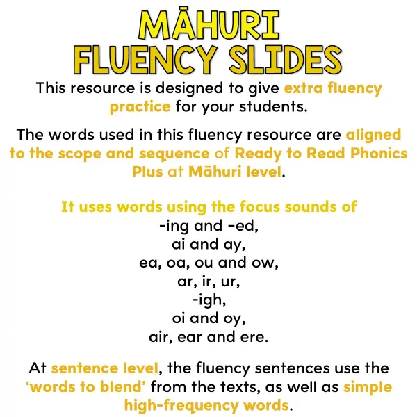Fluency Slides - Phase 1 - Māhuri b Fluency Slides - Phase 1 - Māhuri b