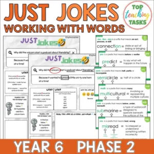 Just Jokes - Working with Words Activities Year 6: Morphology, Syllables, Rhyme