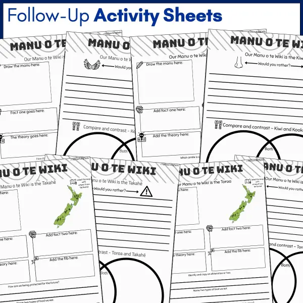 Manu o te Wiki reading activities c Manu o te Wiki reading activities c