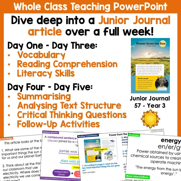 Power from the Sun Whole Class Activities a Power from the Sun Whole Class Activities a