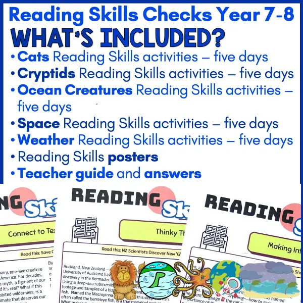 Reading Skills Practice Activities Year 7-8 a Reading Skills Practice Activities Year 7-8 a
