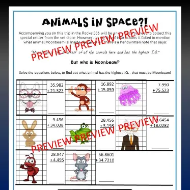 Space Decimals C Space Decimals C