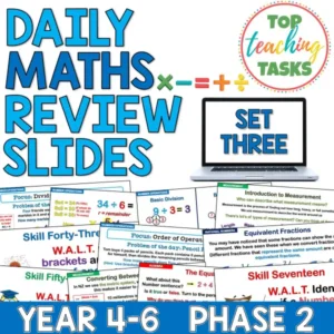 Daily Maths Reviews For Year 4-6 Set Three (Phase 2) - Daily Maths Practice