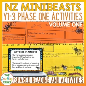 Minibeasts Phase One (Year 1-3) | Shared Reading Passages and Activities Volume 1