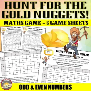 Hunt for the Gold Nuggets Maths Game: Odd and Even Numbers.
