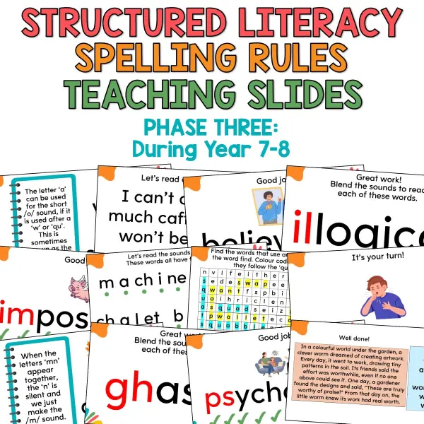 Structured Lieracy Spelling Rule Teaching Slides Phase Three During Year 7-8 a Structured Lieracy Spelling Rule Teaching Slides Phase Three During Year 7-8 a