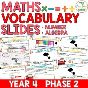 Year 4 Maths Vocabulary Slides: Number and Algebra (Phase 2)