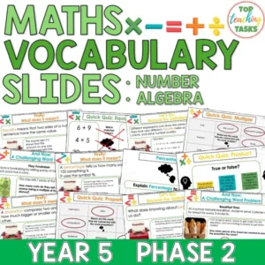 Year 5 Maths Vocabulary Slides: Number and Algebra (Phase 2)