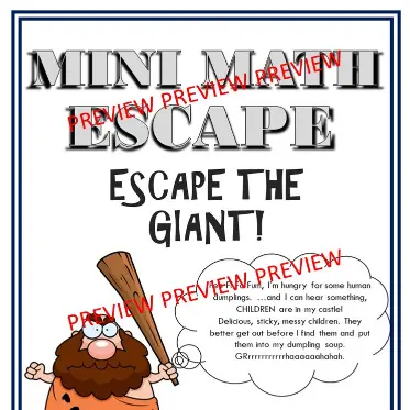 mini math escape Giants A mini math escape Giants A